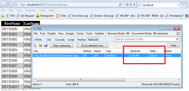see page size using f12